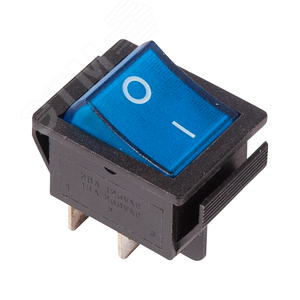 Изображение товара Выключатель клавишный 250V 16А (4с) ON-OFF синий с подсветкой (RWB-502, SC-767, IRS-201-1) (шт)