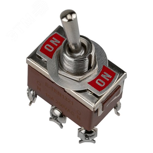 Изображение товара Тумблер 250V 15A (6 c) ON-ON двухполюсный (KN-202) (в упак. 1шт.) (шт)