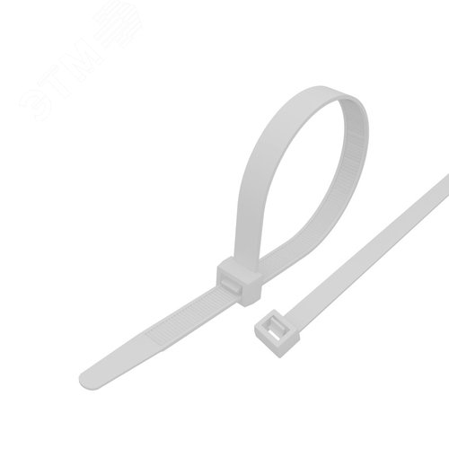 Изображение товара Хомут-стяжка кабельная нейлоновая 100x2,5 мм, белая, 100 шт (упак)