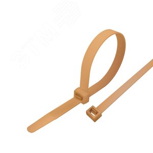 Изображение товара Стяжка кабельная нейлоновая 250x4,8 мм, коричнево-золотая (RAL8001) (100 шт/уп) (упак)