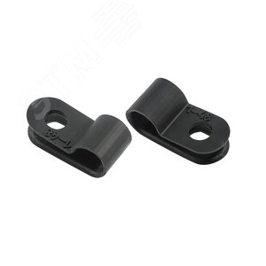 Изображение товара Скоба кабельная под винт 5 мм, черная, 50 шт (упак)