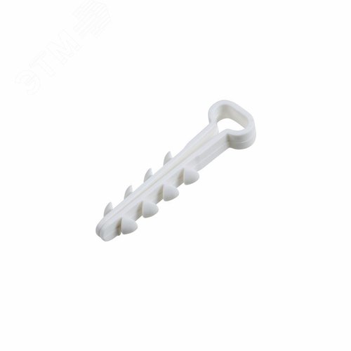 Изображение товара Дюбель-хомут нейлоновый 5-8 мм, прямоугольный, белый (100 шт/уп) (упак)