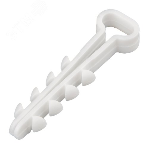 Изображение товара Дюбель-хомут нейлоновый 5-8 мм, прямоугольный, белый (100 шт/уп) (упак)