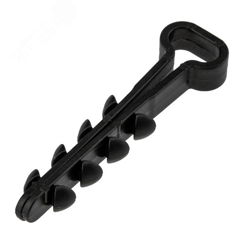 Изображение товара Дюбель-хомут нейлоновый 5-8 мм, прямоугольный, черный (100 шт/уп) (упак)