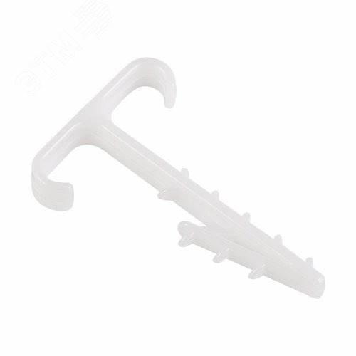 Изображение товара Дюбель-хомут нейлоновый 2х12мм Т-образный для двух кабелей, белый, 100 шт (упак)