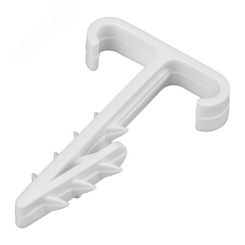 Изображение товара Дюбель-хомут нейлоновый 2х12мм Т-образный для двух кабелей, белый, 100 шт (упак)