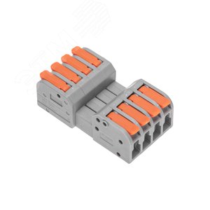 Изображение товара Клемма СМК 222-424R проходная разъемная 4 полюса серая 0,2-2,5/4 мм2 (шт)