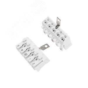 Изображение товара Клемма пружинная соединительная КСП 5-полюсная с заземлением и с монтаж, REXANT (шт)