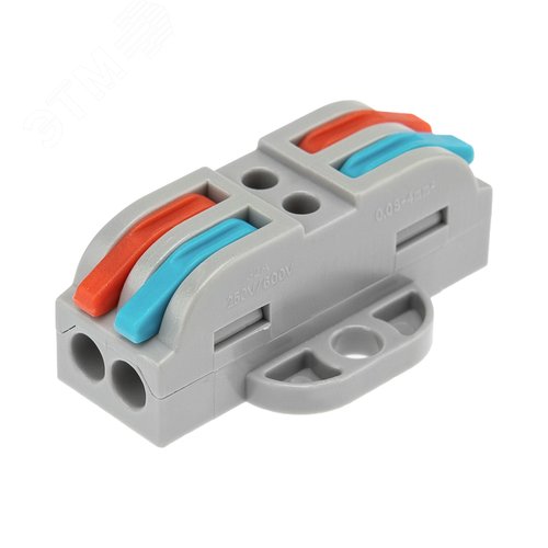 Изображение товара Клемма СМК 222-422P проходная 2 полюса, с монтажной площад (0,08-4 кв мм), серая, REXANT (шт)