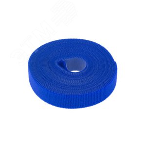 лента-липучка многоразовая 5 м х 20 мм, синяя (1 шт.), REXANT