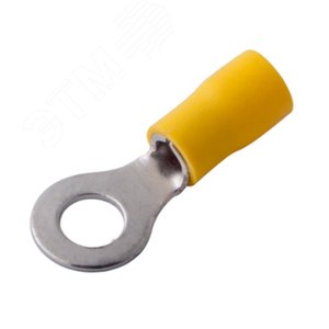 Наконечник кольцевой изолир  6.5 мм 4-6 кв мм (НКи 6.0-6 НКи5,5-6) желтый, REXANT