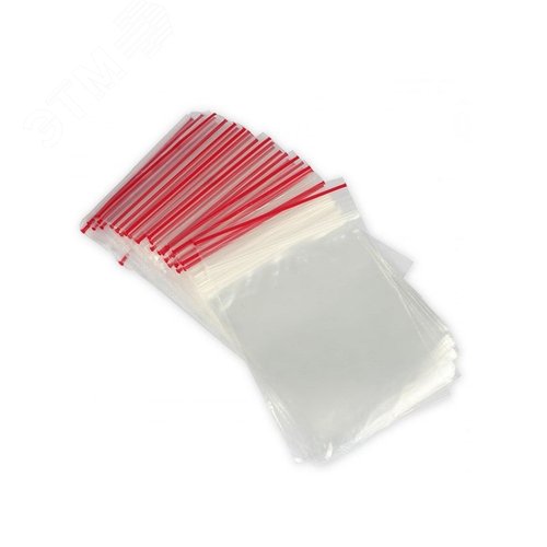 Изображение товара Пакеты с замком Zip Lock ПВД размер 8х12 см 35 кмк 100 шт/уп (упак)