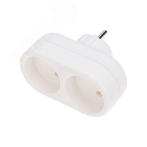 Изображение товара Разветвитель двойник электрический 10 А вертикальный без заземления, белый (шт)