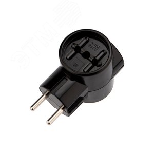 Изображение товара Тройник электрический РЕТРО 10 А без заземления черный карболит (шт)