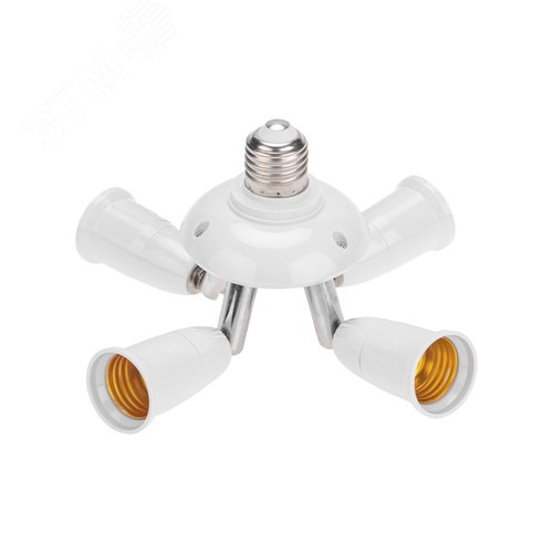 Изображение товара Разветвитель цокольный Е27-4хЕ27 белый (шт)