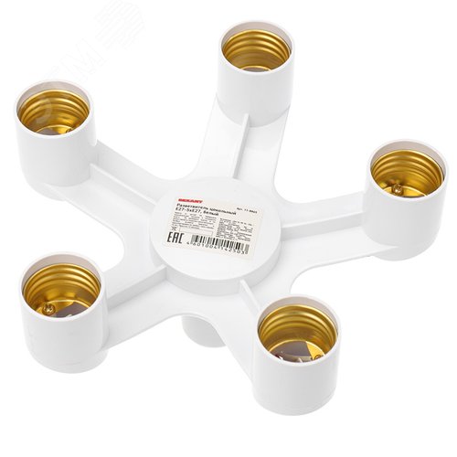 Изображение товара Разветвитель цокольный Е27-5хЕ27 белый (шт)