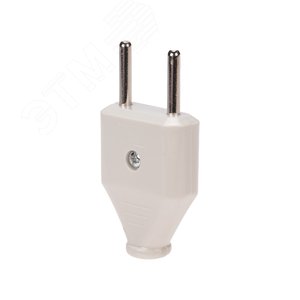 Изображение товара Вилка прямая без з/к 6А плоская белая (шт)