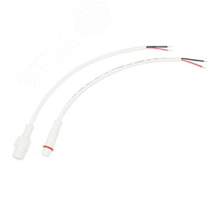 Соединительный кабель (2pin) герметичный (IP67) 2х0.35 кв мм белый, REXANT