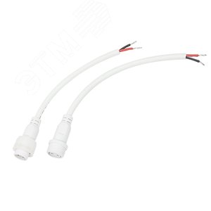 Соединительный кабель (2pin) герметичный (IP67) 2х1,0кв мм  белый, REXANT