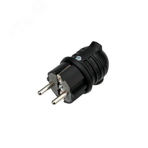 Изображение товара Вилка влагозащищенная угловая с заземлением 16А IP44 каучук, черная (шт)