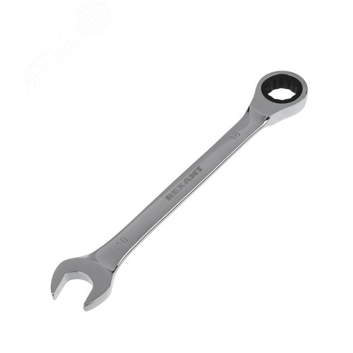 Изображение товара Ключ комбинированный трещоточный 18 мм, CrV, зеркальный хром (шт)