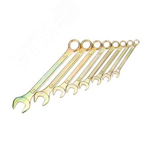 Набор ключей комбинированных (8-11, 13, 14, 17, 19 мм), (упак - 8 шт.), желтый цинк, REXANT 12-5842-2 REXANT