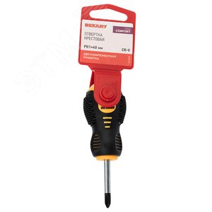 Изображение товара Отвертка крестовая PH1х40 мм, двухкомпонентная рукоятка (шт)