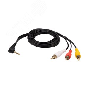 Изображение товара Аудио кабель 3.5 мм 4C - 3 RCA, 1.5 м, GOLD (шт)
