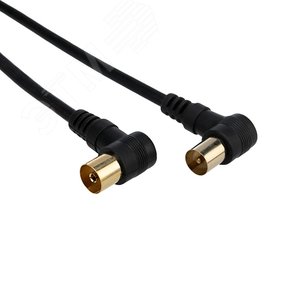 Изображение товара Шнур ТВ гнездо - ТВ штекер, угловой, длина 3 метра, черный, (шт)