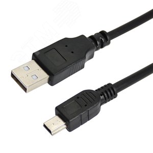 Кабель mini USB - USB A 0.2 метра, черный,