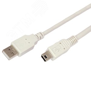 Кабель USB (шт. mini USB - шт. USB A) 3 метра, серый, 18-1136,