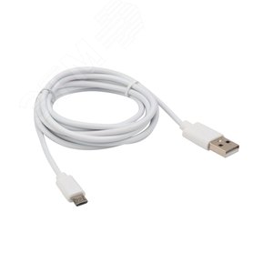 Кабель USB-micro USB, PVC, 1.8 м., белый,