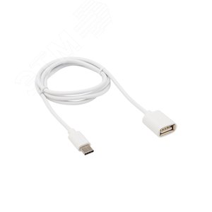 Изображение товара Кабель OTG Type C на USB, 2,4A, PVC, white, 1m, 18-1180, (шт)