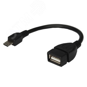 Кабель USB OTG micro USB на USB Кабель 0.15 м черный, 18-1182,