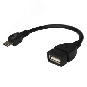 Изображение товара Кабель USB OTG micro USB на USB Кабель 0.15 м черный, 18-1182, (шт)