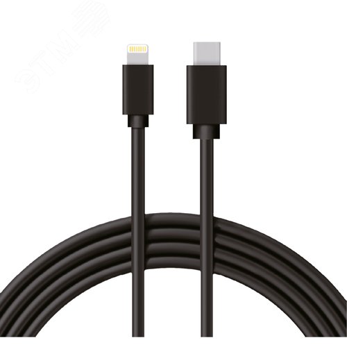 Изображение товара Кабель Type-C - Lightning 3A, 1m, PVC, black, 18-1827, (шт)