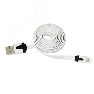 Кабель USB-Lightning для iPhone, PVC, flat, white, 1m, 18-1974,