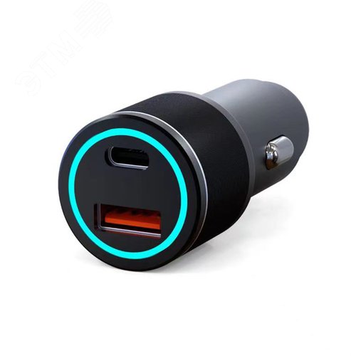 Изображение товара Зарядное устройство автомобильное c двумя портами USB-A + USB-A c LED-подсветкой 68Вт (шт)