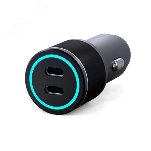 Изображение товара Зарядное устройство автомобильное c двумя портами USB-A + USB-A c LED-подсветкой 75Вт (шт)