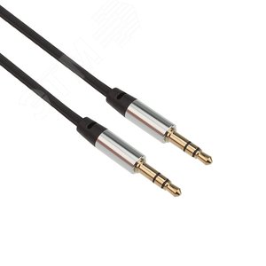 Изображение товара Аудио кабель AUX 3.5 мм шнур, 1 м, черный (шт)