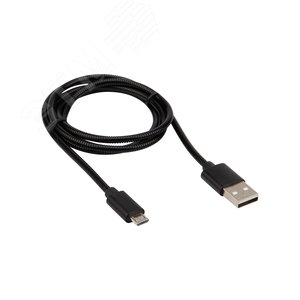Кабель USB-micro USB, metall, black, 1m, 18-4241,