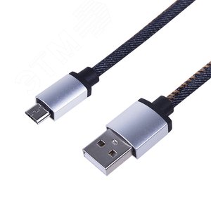 Изображение товара Кабель USB microUSB, Кабель в джинсовой оплетке, 18-4242, (шт)