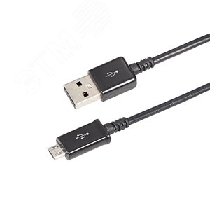 USB кабель micro USB, длинный штекер, 1м, черный, без индивидуальной упаковки,