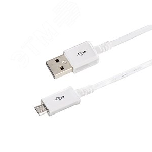 Кабель USB microUSB длинный штекер 1 м белый, 18-4269-20,