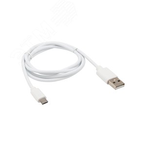 Кабель USB-micro USB, PVC, white, 1mе, 18-4269,