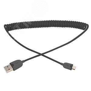 Кабель USB универсальный microUSB Кабель витой 1 м черный, 18-4300,
