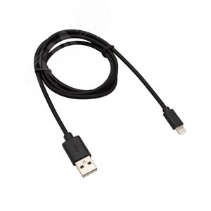 Кабель USB-Lightning 1 м, черная нейлоновая оплетка, 18-7055, REXANT