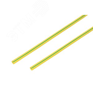 Термоусаживаемая трубка 4,0 2,0 мм, желто-зеленая, упаковка 50 шт. по 1 м, REXANT