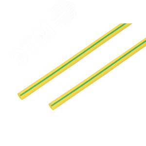 Термоусаживаемая трубка 8,0 4,0 мм, желто-зеленая, упаковка 50 шт. по 1 м, REXANT