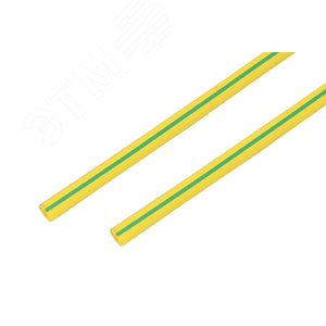 Термоусаживаемая трубка 10,0 5,0 мм, желто-зеленая, упаковка 50 шт. по 1 м, REXANT